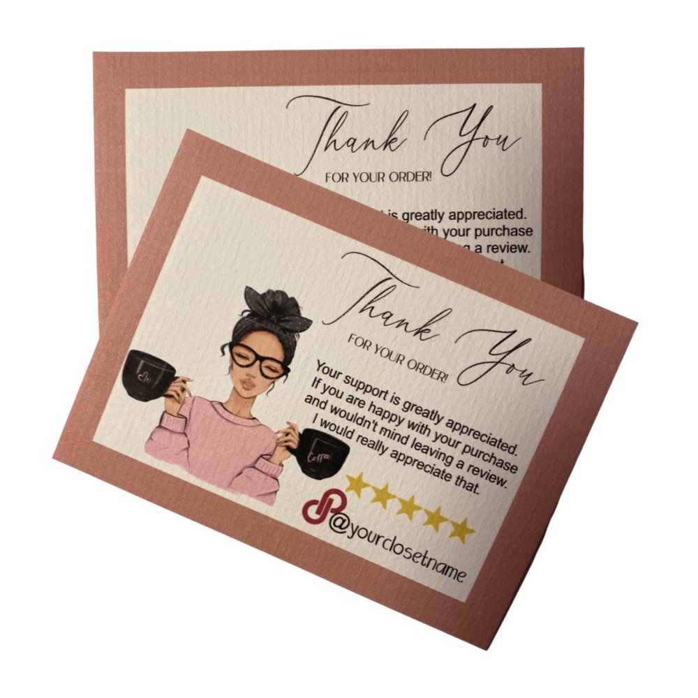Girly Drinking  Coffee Cup Thank You Card